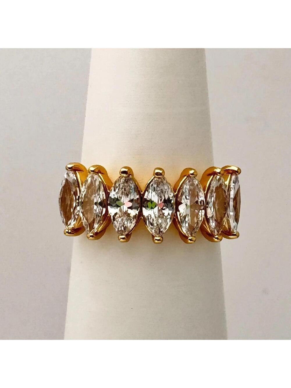 Bomb Party "Living The Dream" Size 8 CZ On Gold Plating RG65055